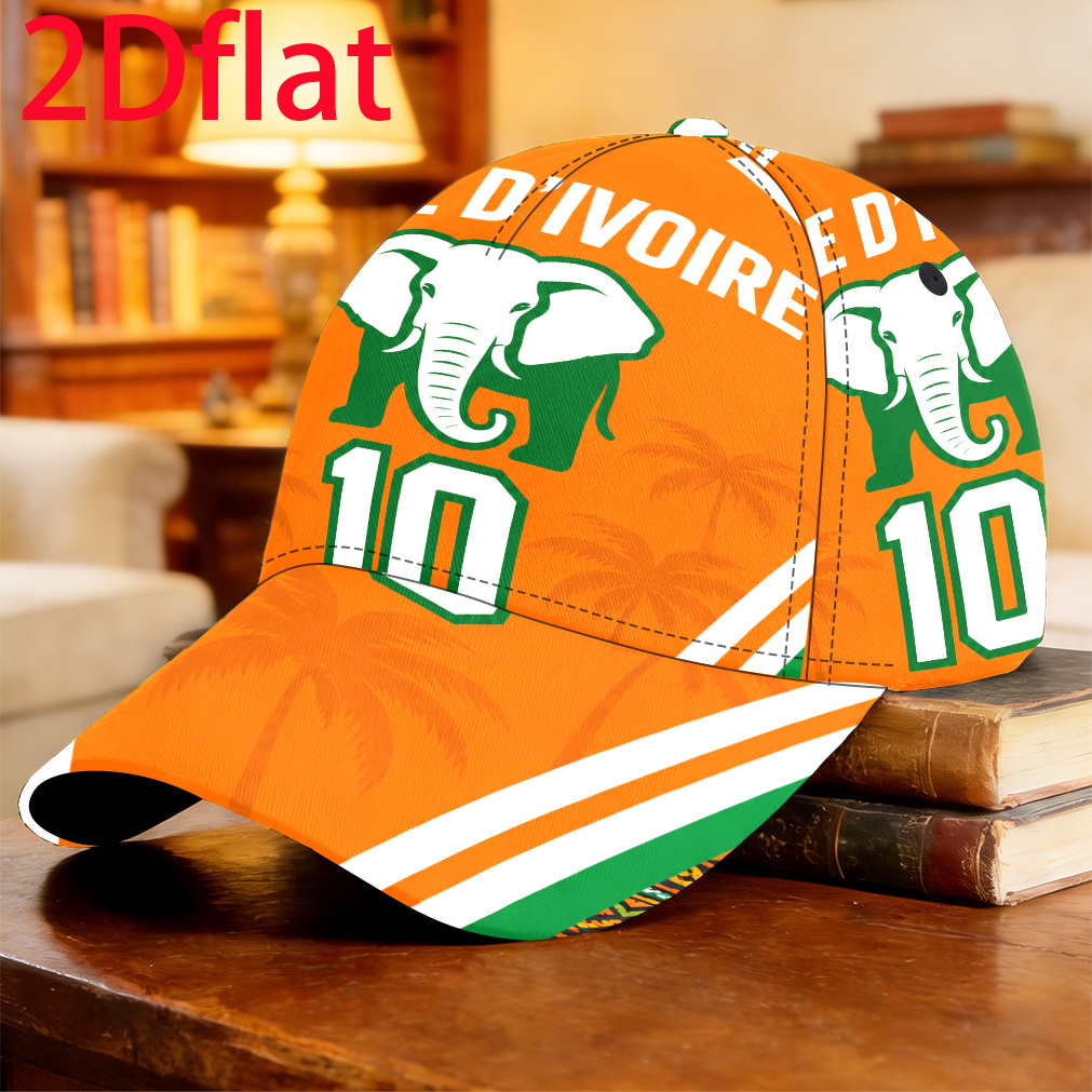 TEMU 1 pz Cappellino da baseball 2D piatto con stampa frattale stile elefante, versatile cappello sportivo per studenti, cappellino da skateboard per