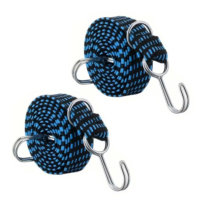 Temu – TEMU 2pcs Heavy- Bungee Cords With Hooks, 39 Inch Flat Adjustable Bungee Cords Non-slip Flat Design Camping, Tarps, Trolley, Bike Rack, Tent, Truck,