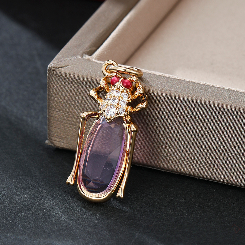 TEMU Insect Pendant With Synthetic Embedded In Its Body, Small And Exquisite, Suitable For Hanging On Bags Or As A Key Pendant