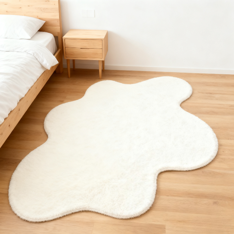 TEMU 1000g Imitation Cashmere, 10mm French Cream Cloud-shaped Carpet, An Irregular Rug For The Living Room , Fluffy And Soft, Perfect For Bedroom