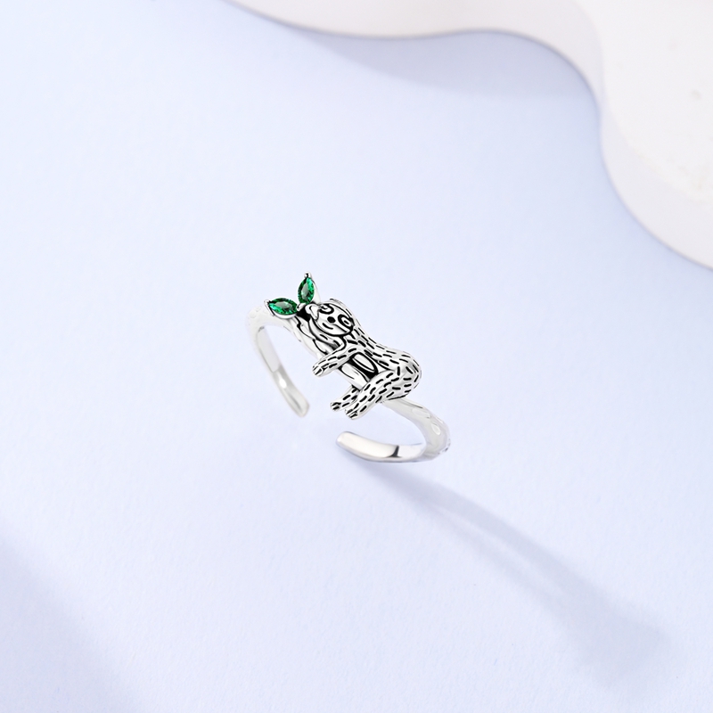Women's 925 Sterling Silver Sloth Open Ring