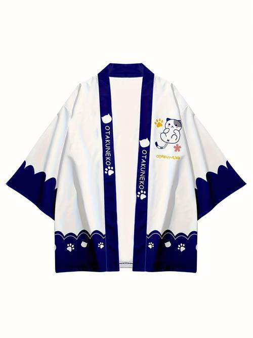 item picture standard size european and short sleeve lapel shirt mens kimono