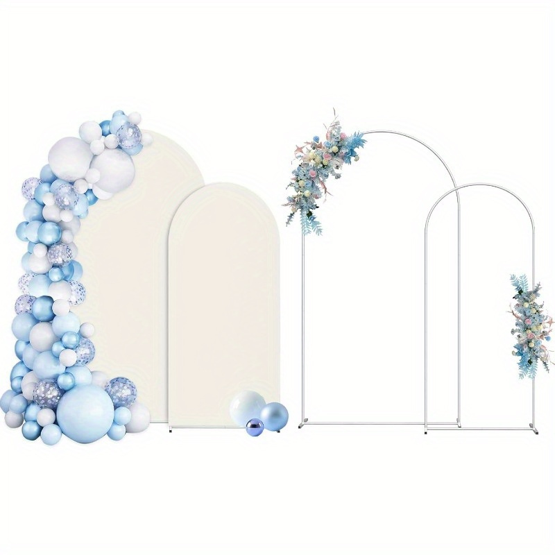 

Arch Backdrop Stand And Cover Set(7.3ft, 6ft), Metal Balloon Arch Stand Frame For Wedding Birthday, Party, Graduation , And White