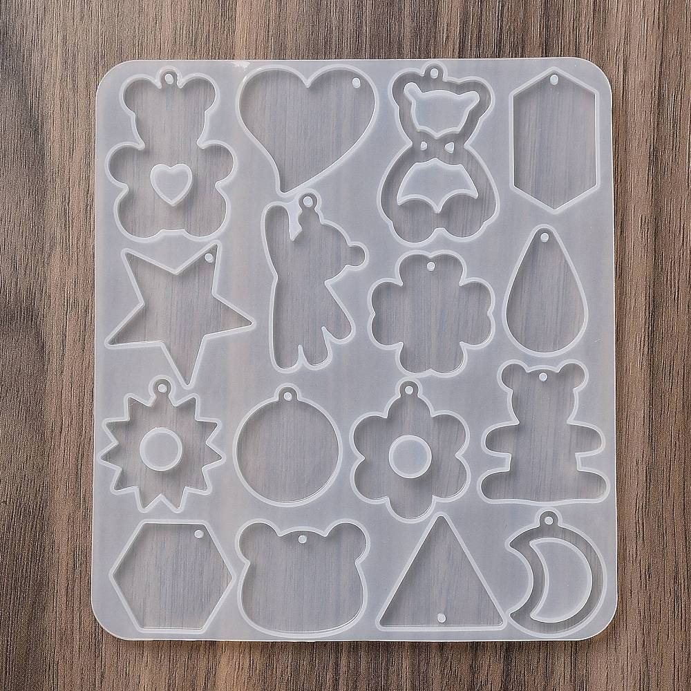 TEMU 1pc Animal Earrings Pendants Diy Silhouette Silicone Mold, Resin Casting Molds, For Craft Making, For Making, Bear/rabbit/, 137x123x4mm