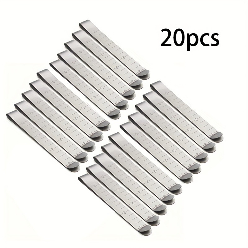 20pcs Metal Sewing Edge Clip Sewing Clip 3-inch Measuring Ruler Sewing Clip Fixing Ruler Diy Sewing Fixing An Essential Tool For Making Projects, Precise Fabric Alignment, And Measurement