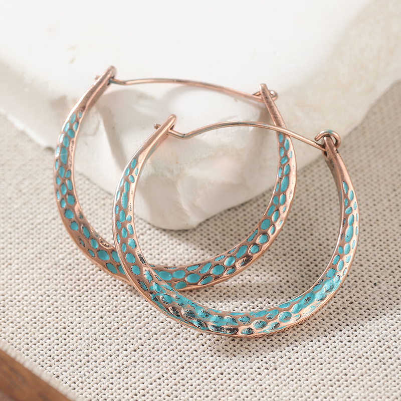TEMU Pendientes colgantes grandes redondos geométricos étnicos de color azul para mujer, joyería, regalo para mujer