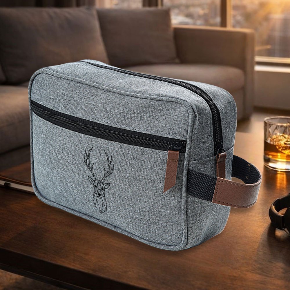 TEMU Sac de Toilette Tête de Géométrique, Sac de Voyage Extérieur , Pochette à Maquillage Zippée, Trousse Cosmétique Unisexe, Sac de Lavage Uni, Sac