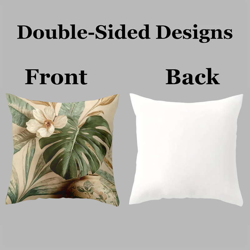 TEMU 4 cuscini decorativi retr簷 tropicali con motivi a di piante , ideali per creare un' in soggiorno. In fibra di poliestere lavabile in lavatrice,