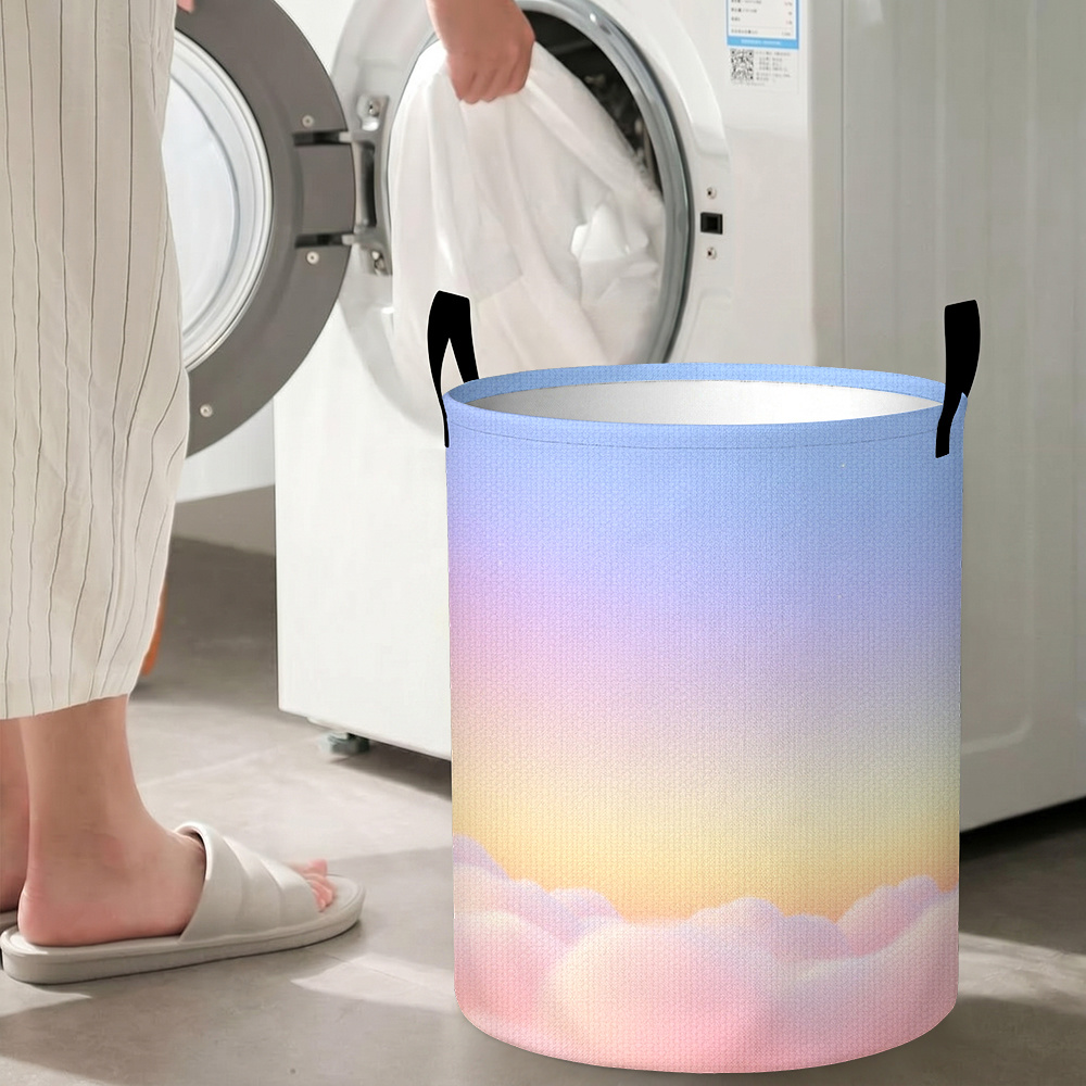 cesta de almacenamiento redonda   2d con  , cesto de lavandería de gran capacidad para ropa y juguetes, organizador para el hogar y el dormitorio, cestas para estantes