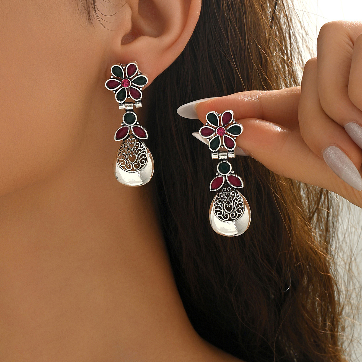 TEMU 1 Pair Of Creative Vintage Niche Design Bohemian Style Women's Jewelry Accessories Gift Earrings Dangle Earrings Suitable For Women' And Holiday
