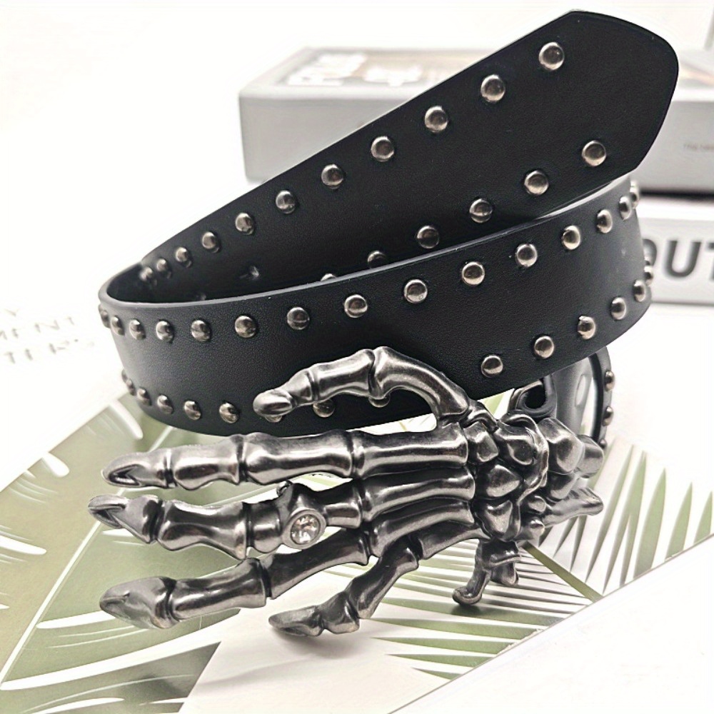 gothic style skull claw belt creative vintage studded belt  display picture 3