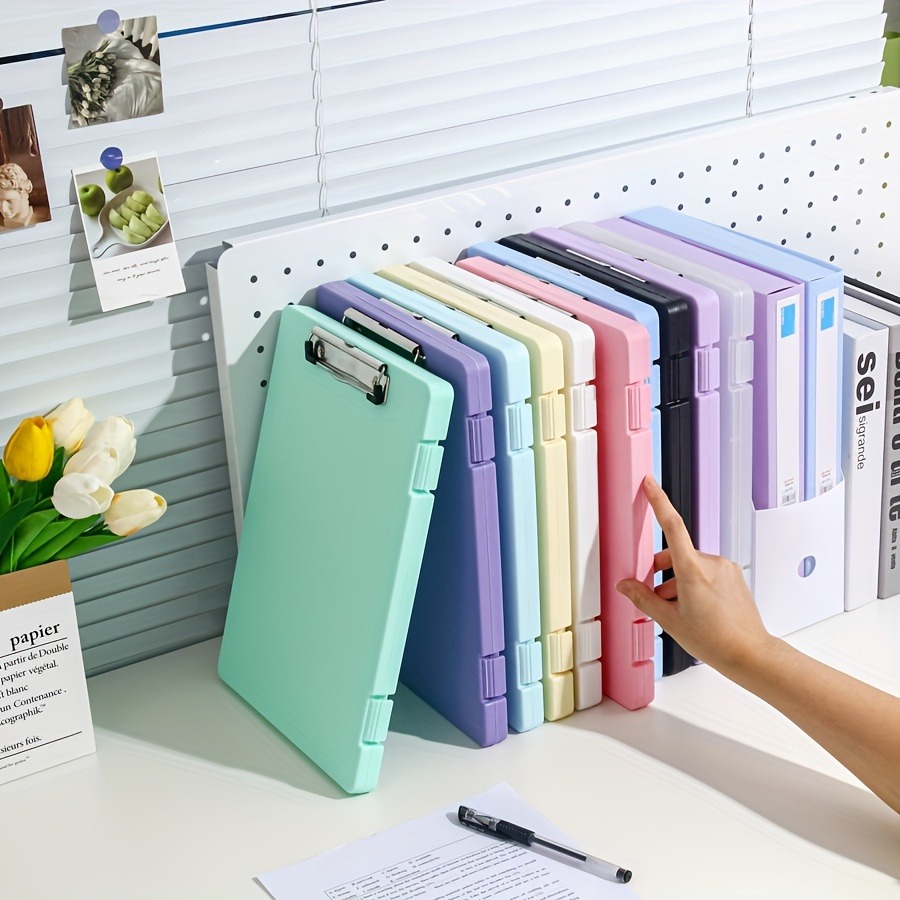 a4 file folder storage box plate clip student special test paper storage and finishing artifact large capacity information book subject classification test paper multi function music