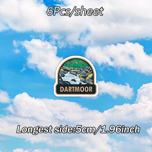 6 national park badge stickers durable decals suitable for laptops helmets motorcycles cars guitars and motorbikes