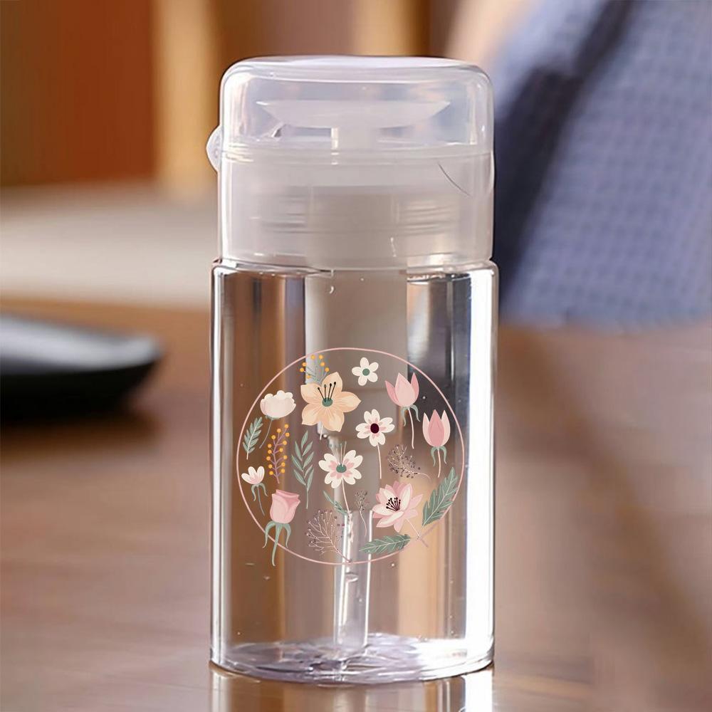 TEMU Travel - Size Pump Bottle With Floral Artistic Print: Ideal For Travel Skincare And Makeup Containers - Refillable Lotion Bottle And Cosmetic