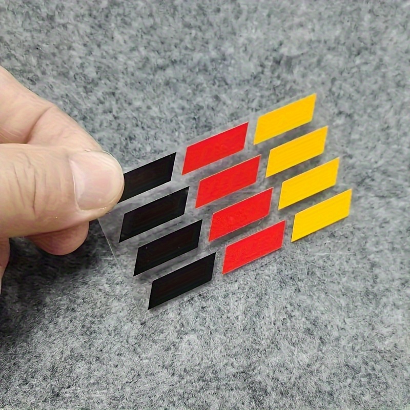 4 german flag stickers black red and yellow self   vinyl decals for cars and motorcycles easy to apply on glossy     style car decoration suitable for helmets and vehicles car decals helmet decorations national honor
