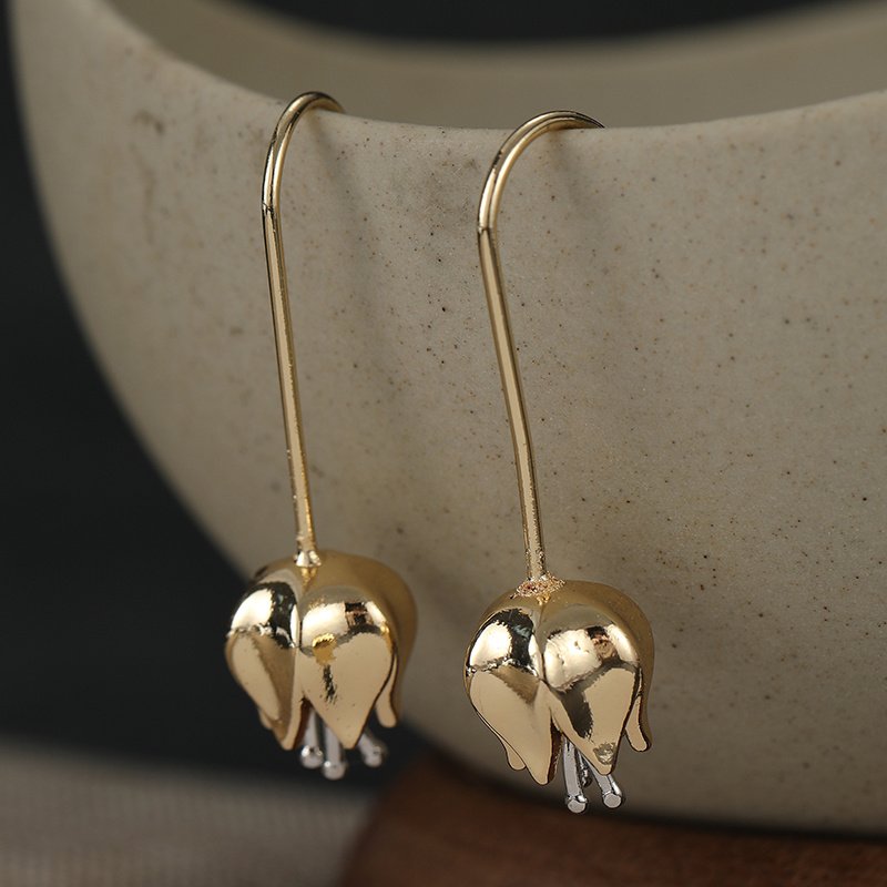 Tulip Flower Bud-Shaped Pendant Earrings