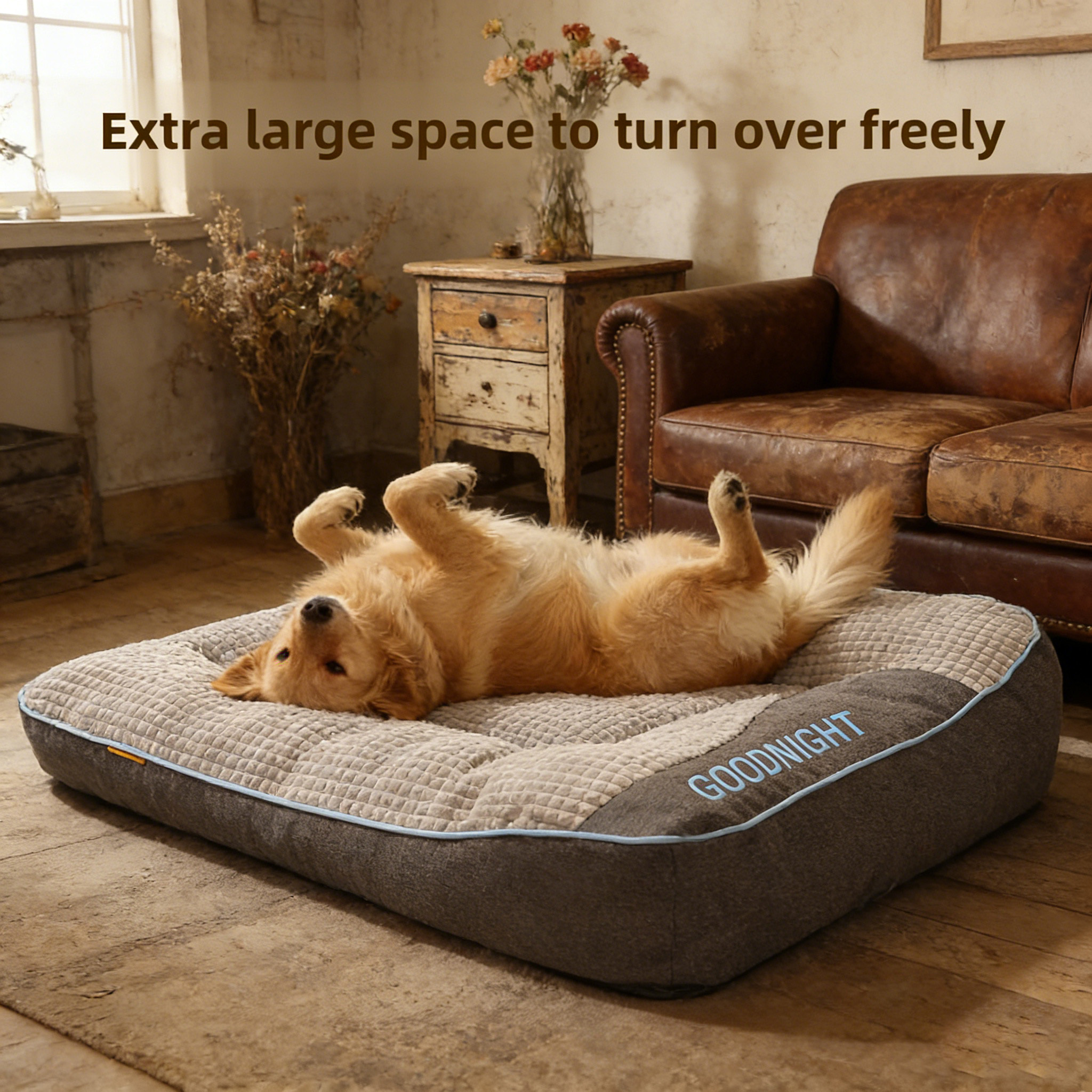 Luxus XXL Extra groes Hundebett, speziell fr groe Hunde entwickelt.  Bietet eine Gre fr * Haustier, maschinenwaschbar handwaschbar,  rutschfeste Unterseite, leicht zu reinigen. * fr die ...