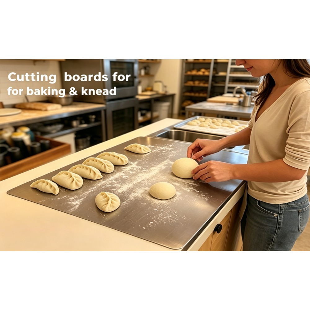 304 Stainless Steel Cutting Board for Household Use, Kitchen Supplies, Meal Preparation, Pre Meal Preparation Tools, Modern Cutting Surfaces, Fashionable Kitchen Tools, Rust Proof Materials, Easy to Clean, Multifunctional Cutting Pads
