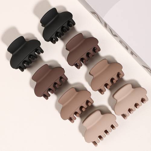 item picture 8pcs simple medium size frosted style hair claw advanced sense half tied hair clip high quality half tied hair holder suitable for daily and leisure gathering suitable for daily and leisure occasions high quality half tied peach tail holder