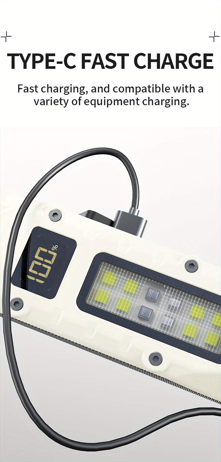 edc újratölthető zseblámpa, taktikai cob munkalámpa, hordozható klipsz lámpa 1000mah nagy akkumulátor élettartammal, teljesítmény kijelző, piros és kék fények, kültéri, háztartási alapvetők, vészhelyzeti világítás - usb kábellel felszerelve, fekete/fehér részletek 11