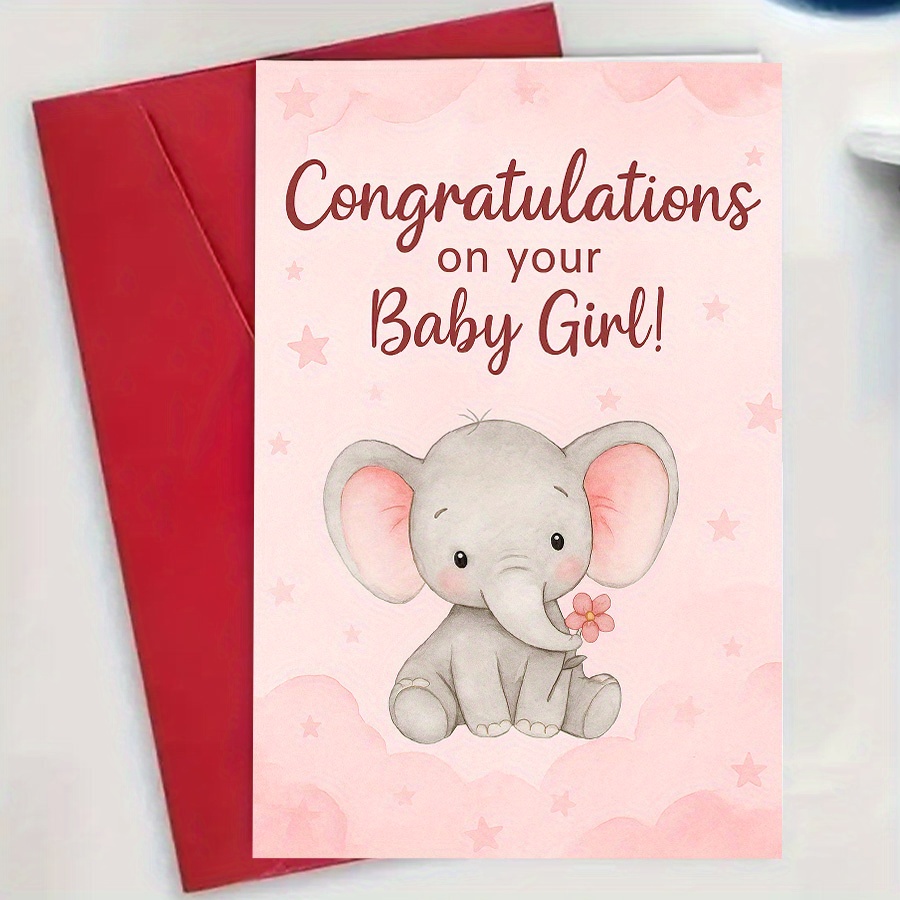 Adorable Elephant-Themed Card for New Parents