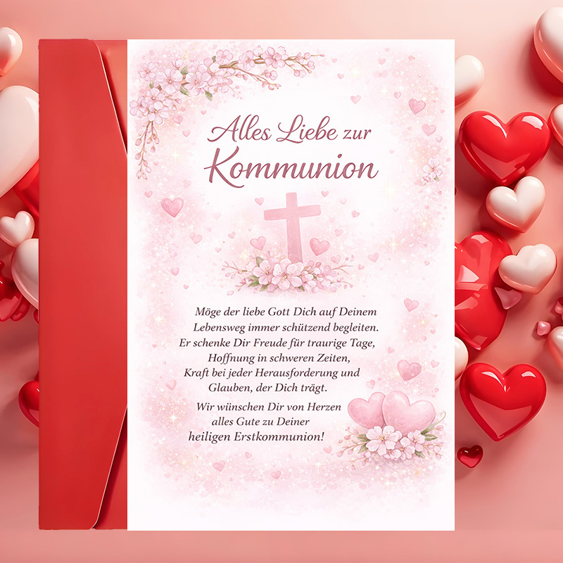 Image of 2pcs (one Envelope And 1 Greeting Card)beautiful First Communion Greeting Card With Floral And Cross Design Perfect For To Religious Milestone And Blessingsgreeting Card