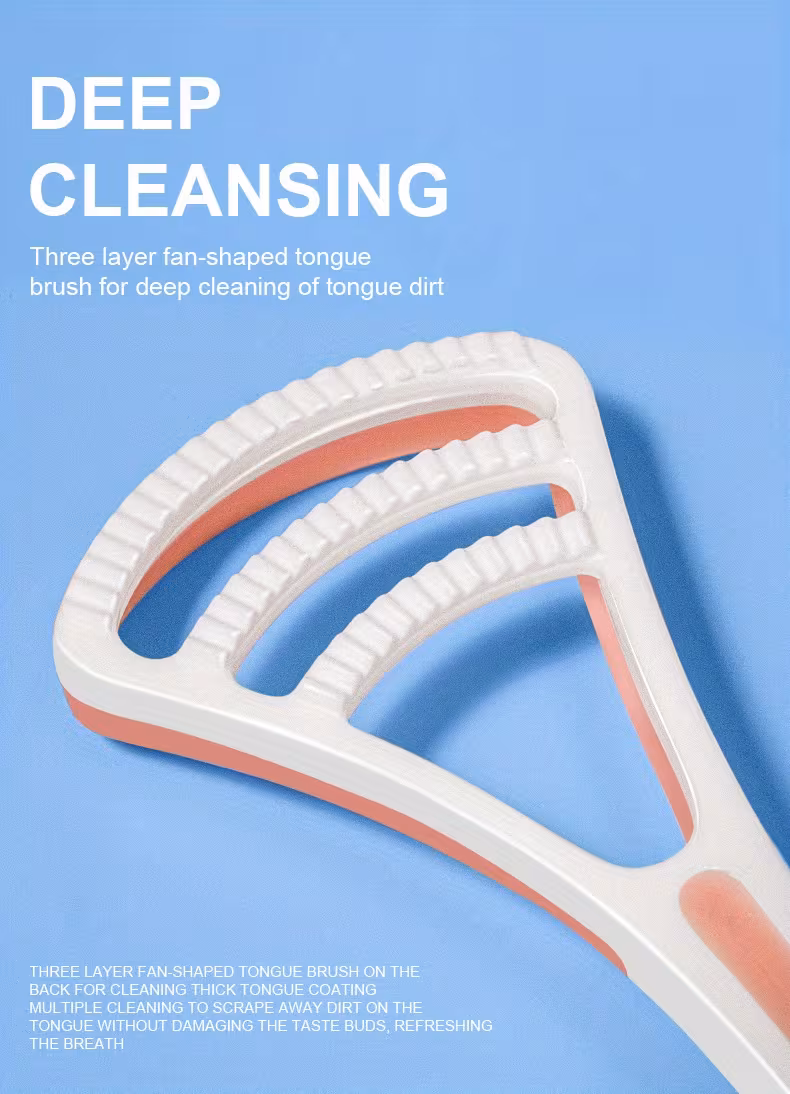 1 2pcs three color black blue and pink tongue scraper with high density fine and soft gentle and does not taste buds protecting oral hygiene an essential cleaning tool for outdoor Product details 6