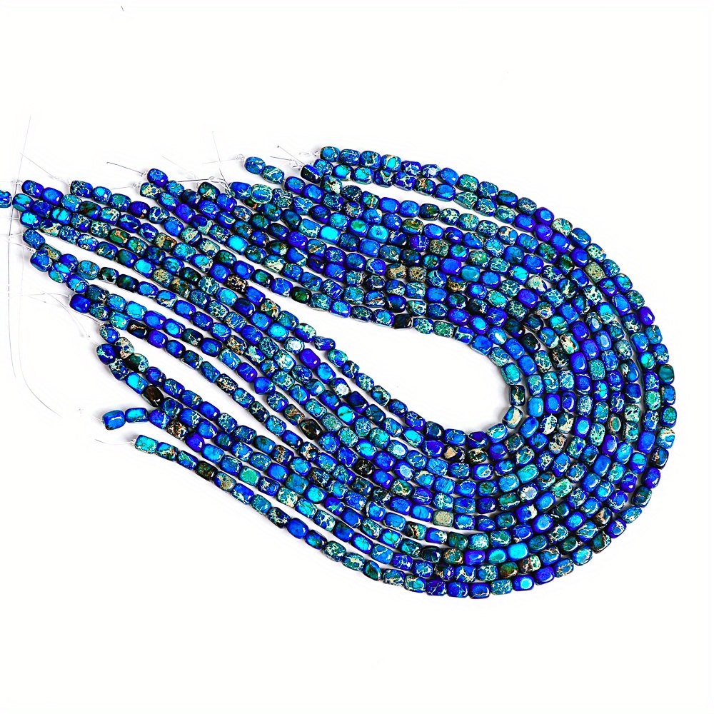 E-shop Natürliche blaue Kubische Ozean Sediment Perlen für Schmuckherstellung, Armband- und Halsketten-Erweiterungen, für Halloween- und