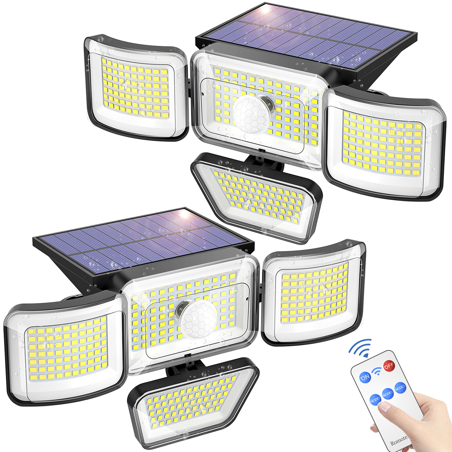 Image of Solar Outdoor Lights, 278led 3000 Ip65 Motion Sensor Security Lights, 3 Lighting , Solar Wall Lamp For Garden Patio Yard (2pack)