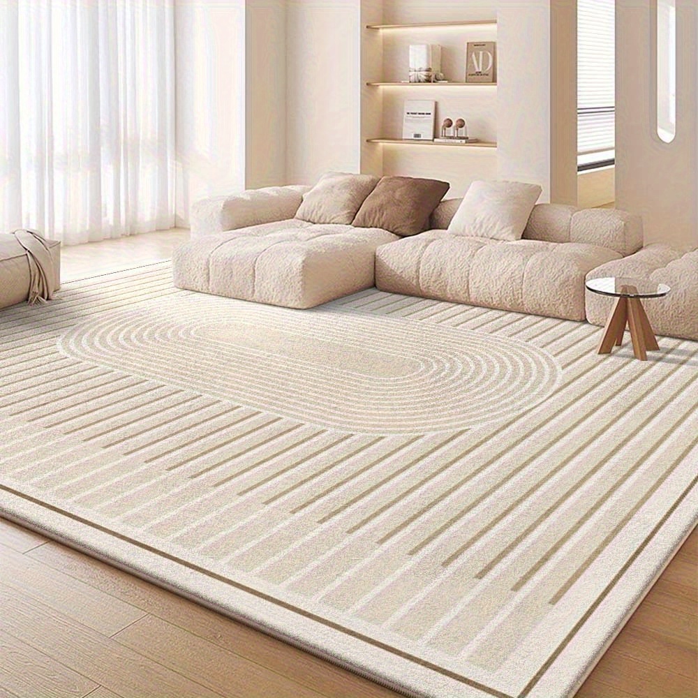 The Washable Modern Carpet Features a Retro Yet Minimalist Design, Perfect for Creating a Warm And Cozy Home Environment. This Ultra-Soft, Thick, Non-Slip Area Rug with a Large Gradient Design Is Machine Washable And Suitable for Living Rooms
