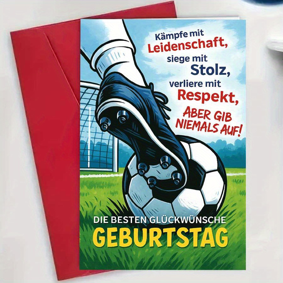 1pc Inspirational Birthday Card For Soccer Lovers With Motivational Quotes About Passion Pride And Never Up Perfect Gift For Sports Fans And Athletes Celebration Envelope And Card