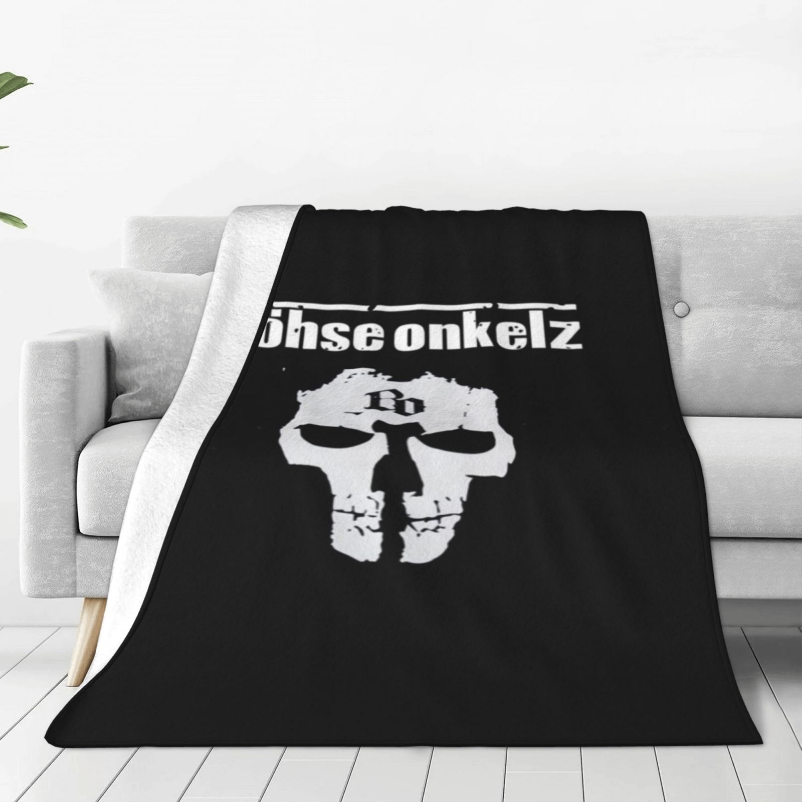 

Onkelz Band Print Flannel Fleece Blanket - Soft Warm Non-woven Polyester , Contemporary Style, All , Lightweight, , Knitted, 250-300gsm, For Sofa, Bed, Travel, Camping Decor