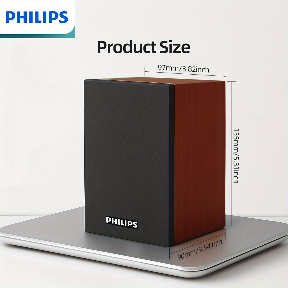altavoces inalámbricos originales philips con funcionamiento por cable,   con smartphones/tabletas/pc/portátil, sonido estéreo y  , altavoces de escritorio adecuados para hogar,  , pc, reproducción de audio de tableta