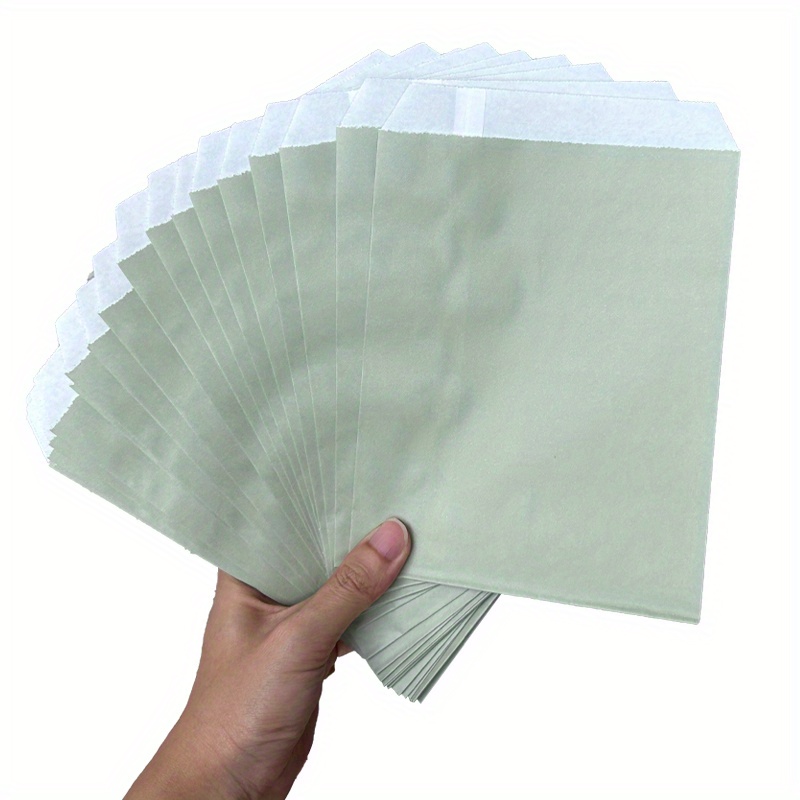 Image of 25pcs 5x7 Inch Sage Green Paper Gift Bags - Solid Favor Bags For Wedding, Baby Shower, Party, Thank You Packaging, Event Wrapping, Small Business Supplies