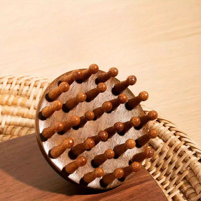 TEMU Multi Functional Sandalwood Disc Massage Comb, Scalp Meridian Dredging Tool, Hair Comb, Suitable For All Hair Types
