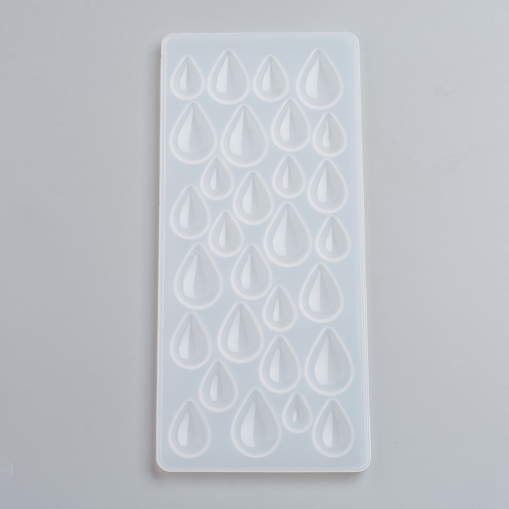 TEMU 1pc Silicone Molds, Resin Casting Molds, For Resin, Epoxy Resin Jewelry Making, Teardrop, White, 175x75x5mm, Teardrop,: 13x8mm, 20x12mm And