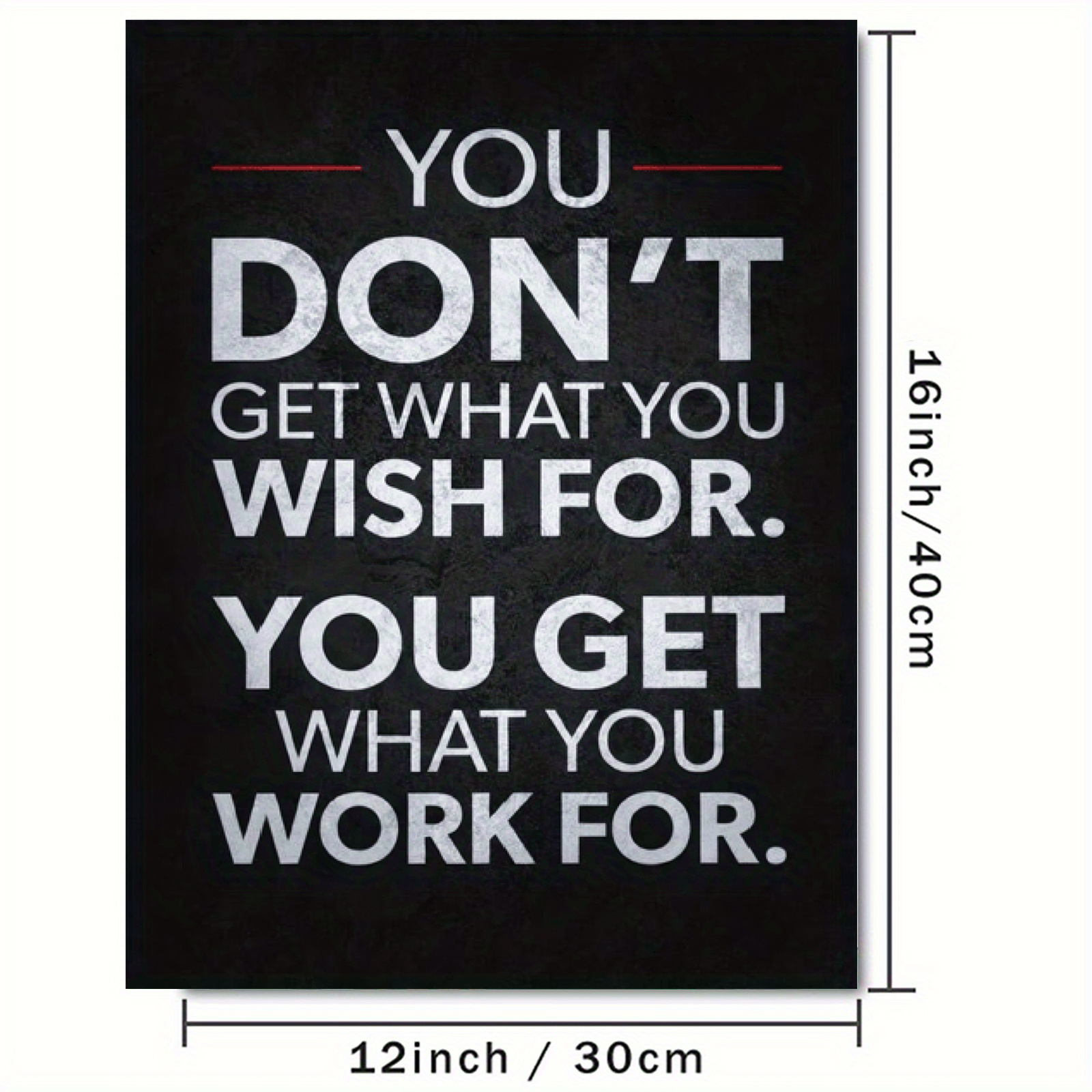 2D Flat, Inspirational Quote Canvas Wall Art - 'What You Get Is Not What You Hope for, but What You Strive for' - Frameless Motivational Poster, Suitable for Office and Living Room Decor, Perfect Room Decoration 8inx12in 12inx16in 16inx20in 18inx24in