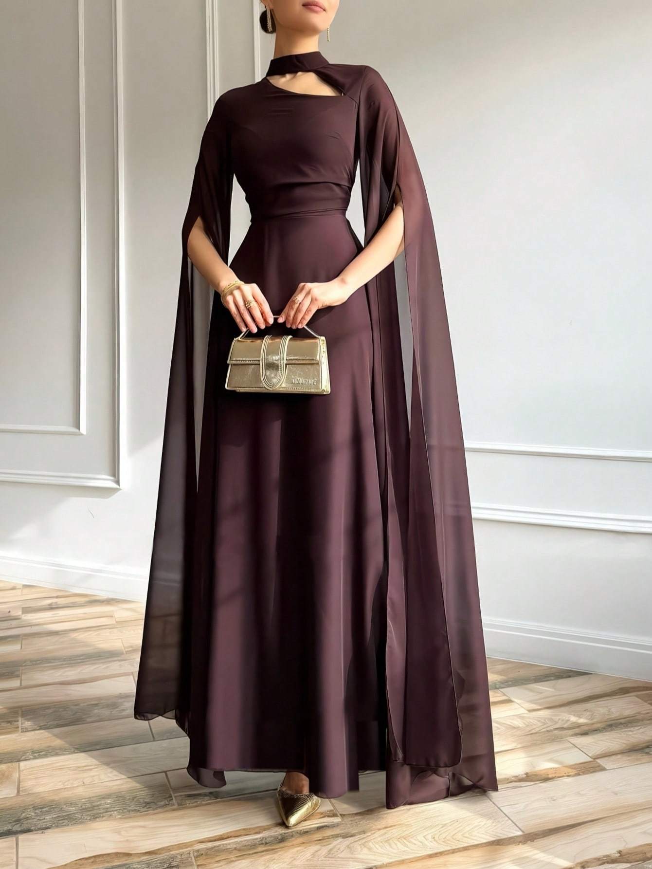 green emerald velvet dress Blue Cape Sleeve Prom Dresses with Slit Beaded Mermaid Evening Dresses 21521 Blue / US14