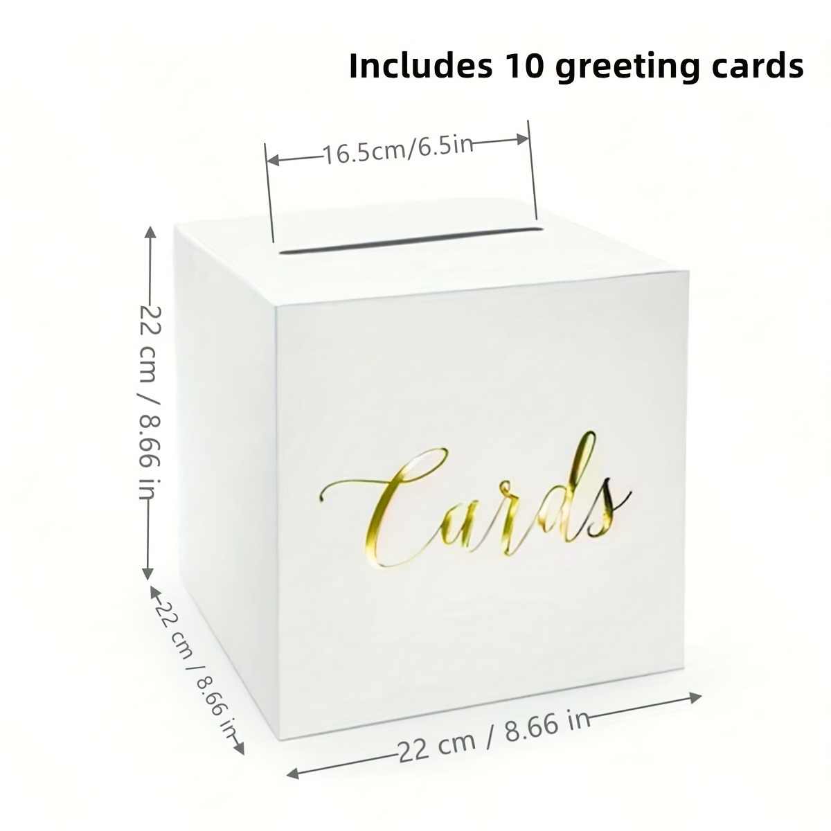 E-shop Weiße Kartenbox mit goldenem Folien-Design, Hochzeitsgeschenk-Geldkassenteller für Hochzeitsfeier, Babyparty, Jahrestag, Geburtstagsfeier,