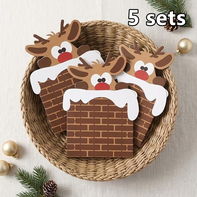 TEMU Lot de 5 porte-cartes porte-monnaie de pour billets, cartes à tirette de et de cheminée avec , porte-cadeaux en papier avec étuis, pour cadeaux