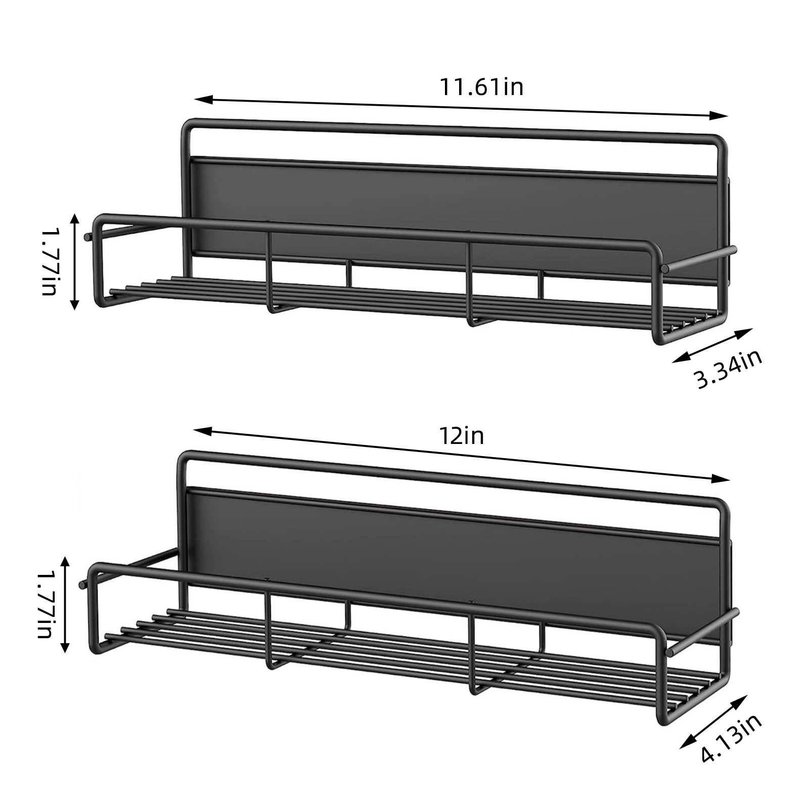 

4pcs Étagères à Épices Magnétiques pour Réfrigérateur - Étagères de Cuisine en Métal Durables, Pas d'Électricité