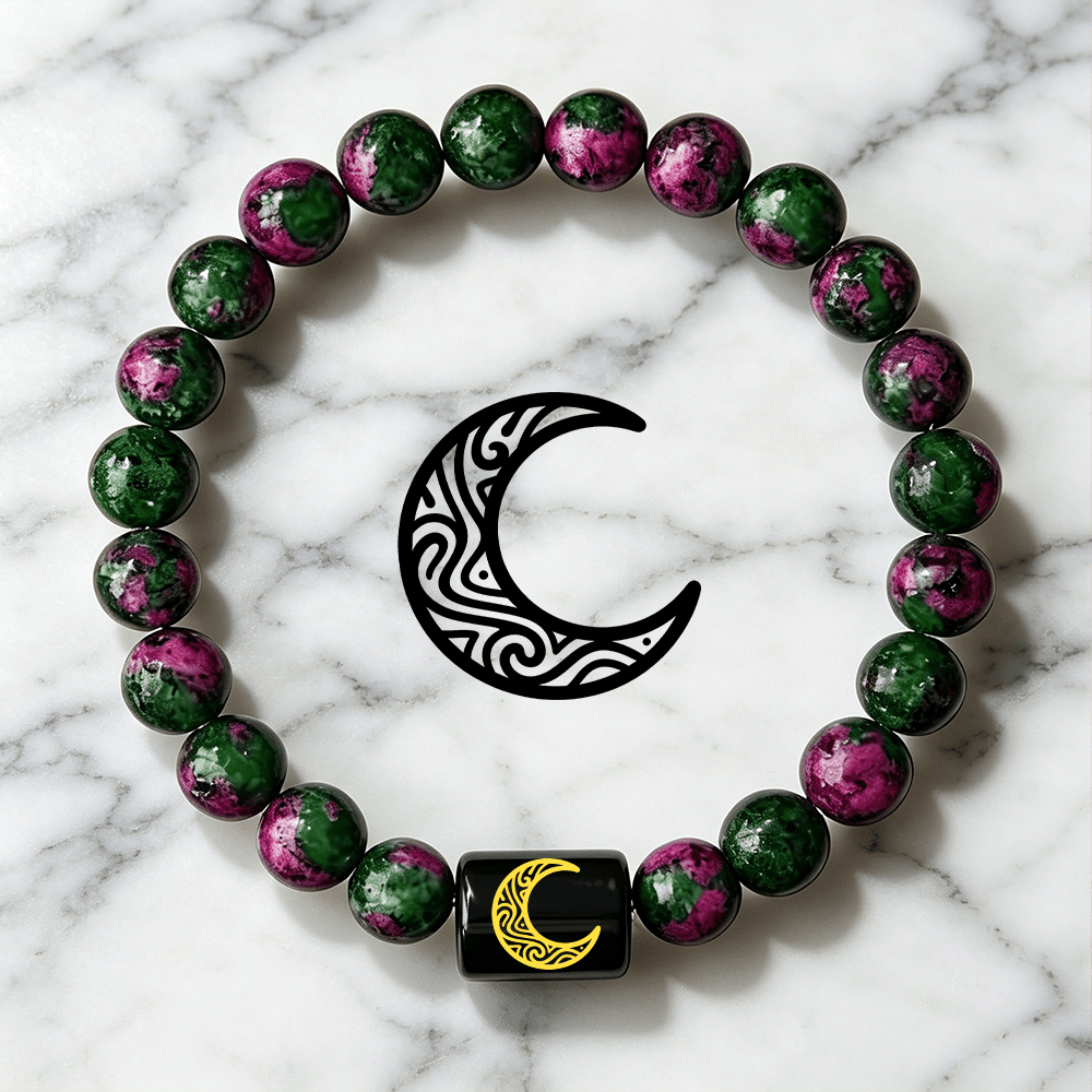 Women's Retro Minimalist Moon Phase Stretch Beaded Bracelet