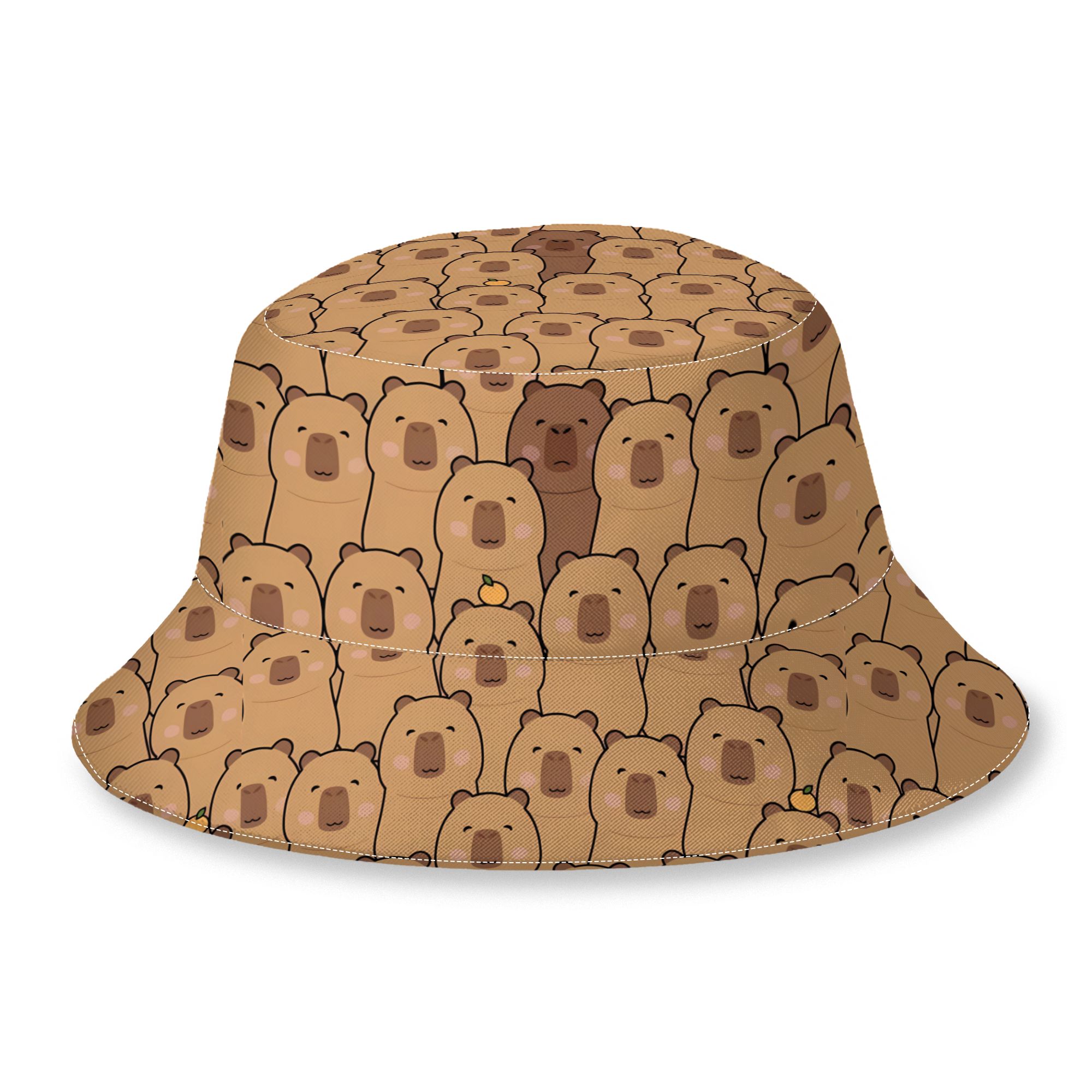 TEMU 2d Print Design Capybara Fashion Outdoor Bucket Hat Unisex Outdoor Street