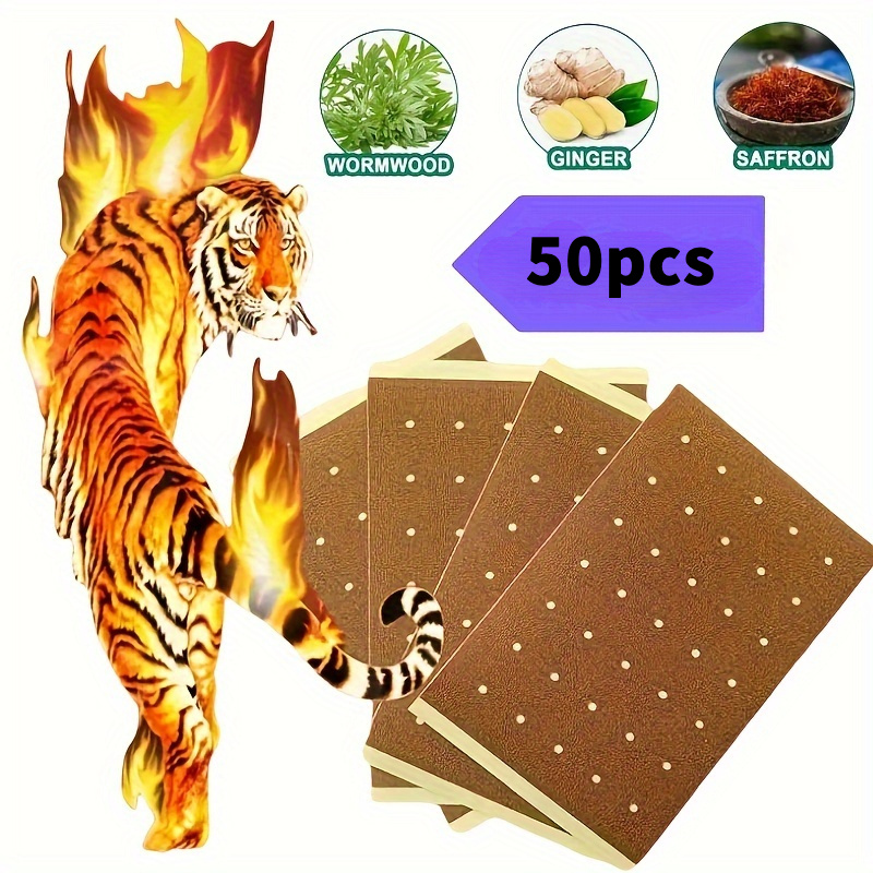 

50pcs Chinese Herbal Patches - Long-, , For , Knees, , Shoulders, Muscles And , Non-electrical, Patches