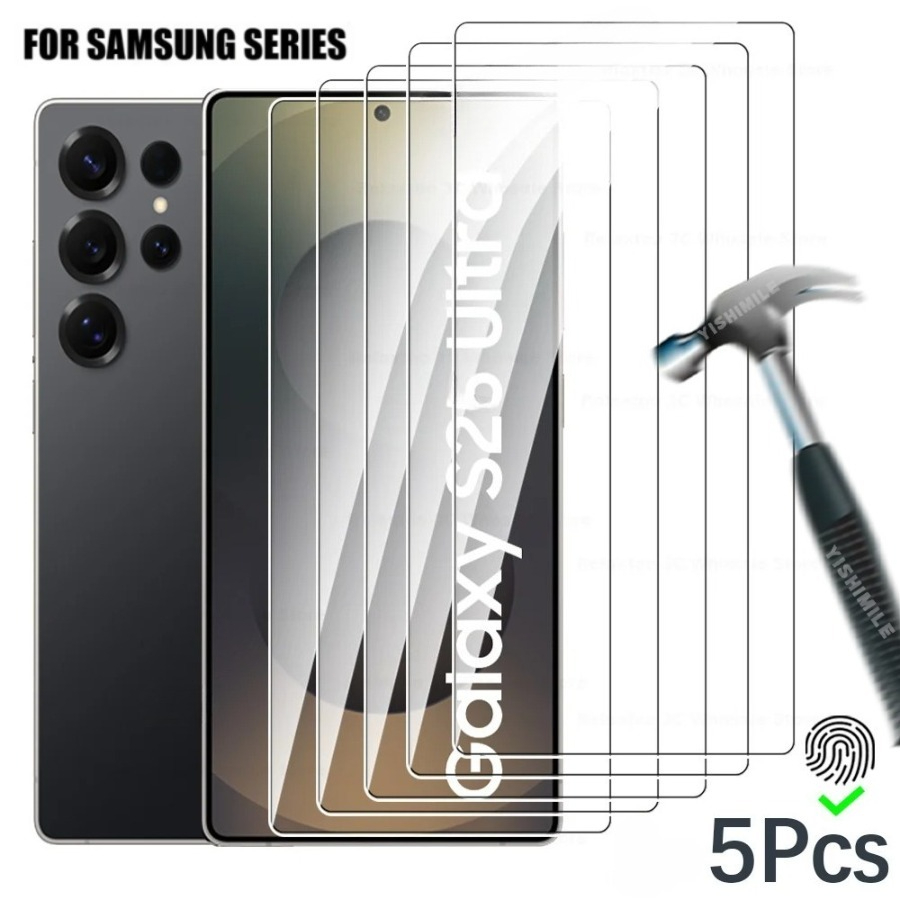 E-shop 5 Stück Ultra HD Schutzfolien aus gehärtetem Glas, designt für Samsung Galaxy S22 5G, S22+ 5G, S23, S23+, S24, S25, S26, Plus, Ultra, S25 Edge