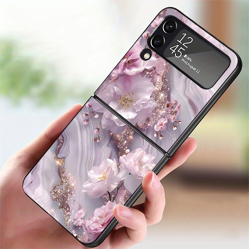 TEMU Phone Case - Stylish Hard Phone Case Designed For For Galaxy Z Flip Models 3 , Featuring A Fashionable Marble