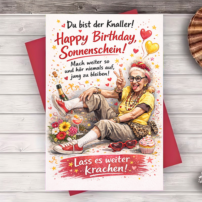 Image of 2pcs (one Envelope And 1 Greeting Card)funny Birthday Card For Women Life With Design Perfect Gift For Or Family Birthdays And Special Celebrations(envelope + Card)