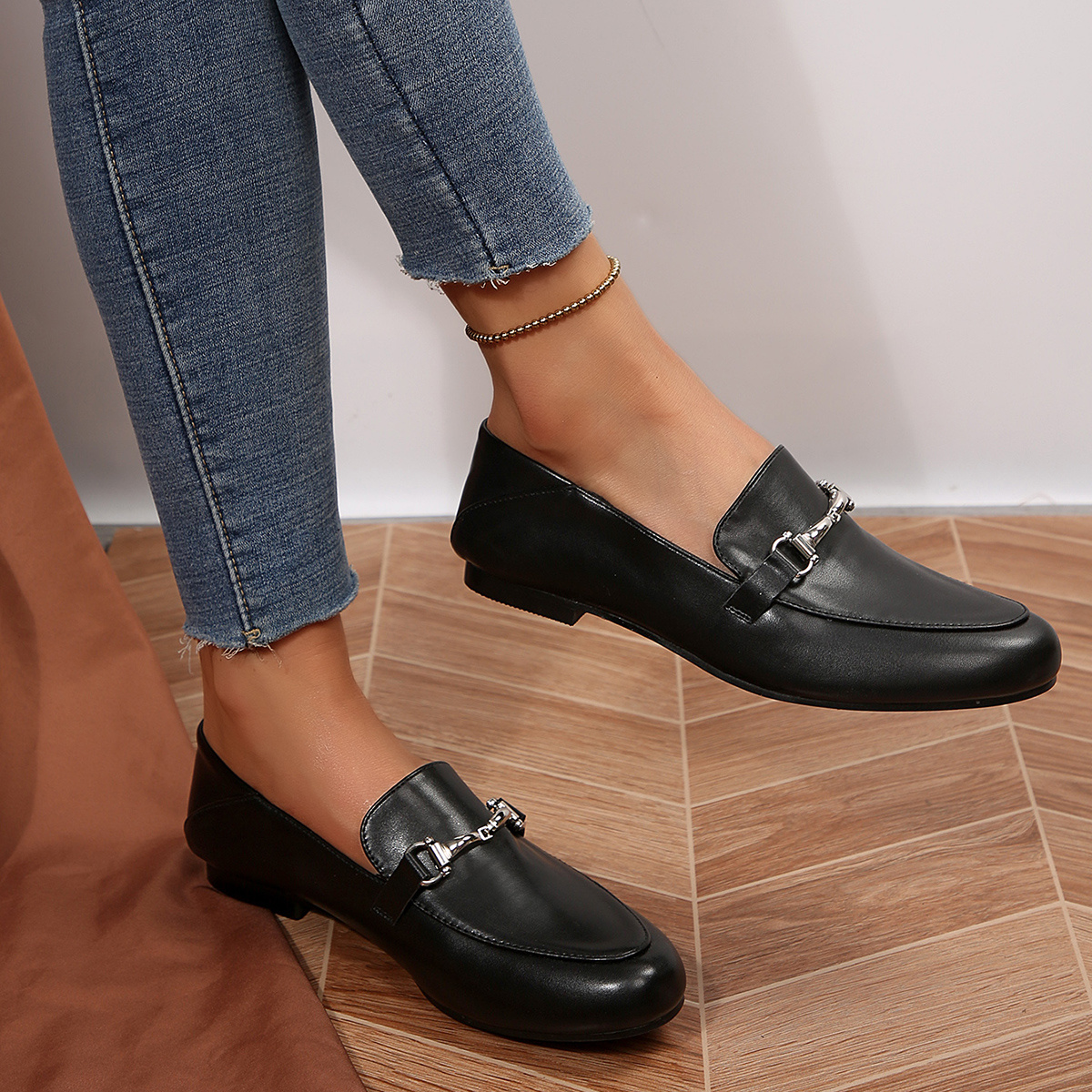 womens leather loafers sold on Temu United States