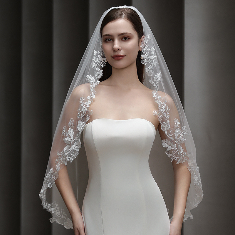 elegant european inspired polyester bridal veil romantic Temu