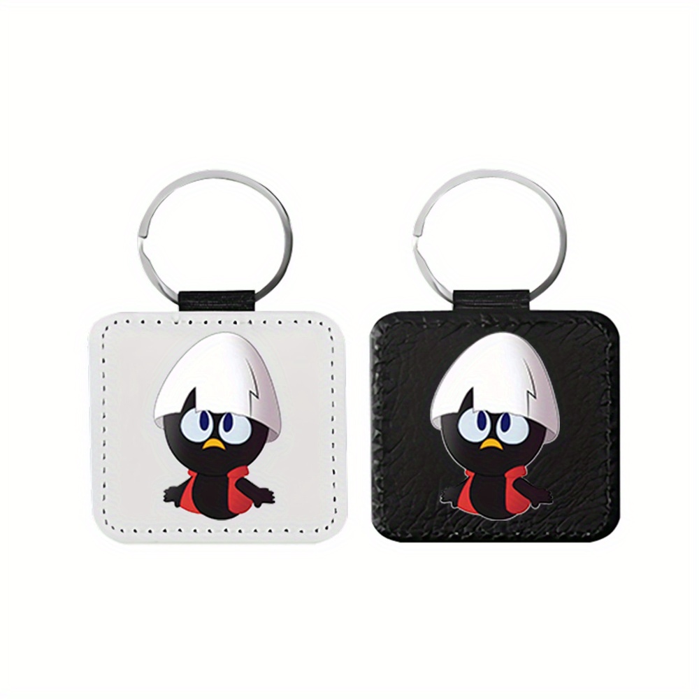 TEMU Llavero de personaje de dibujos animados con estampado de cara, 1 pieza, casual, chapado en metal , lavable a , llavero para coche